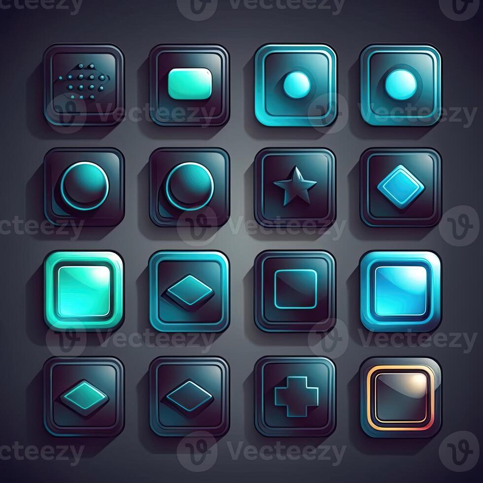 template square game button photo