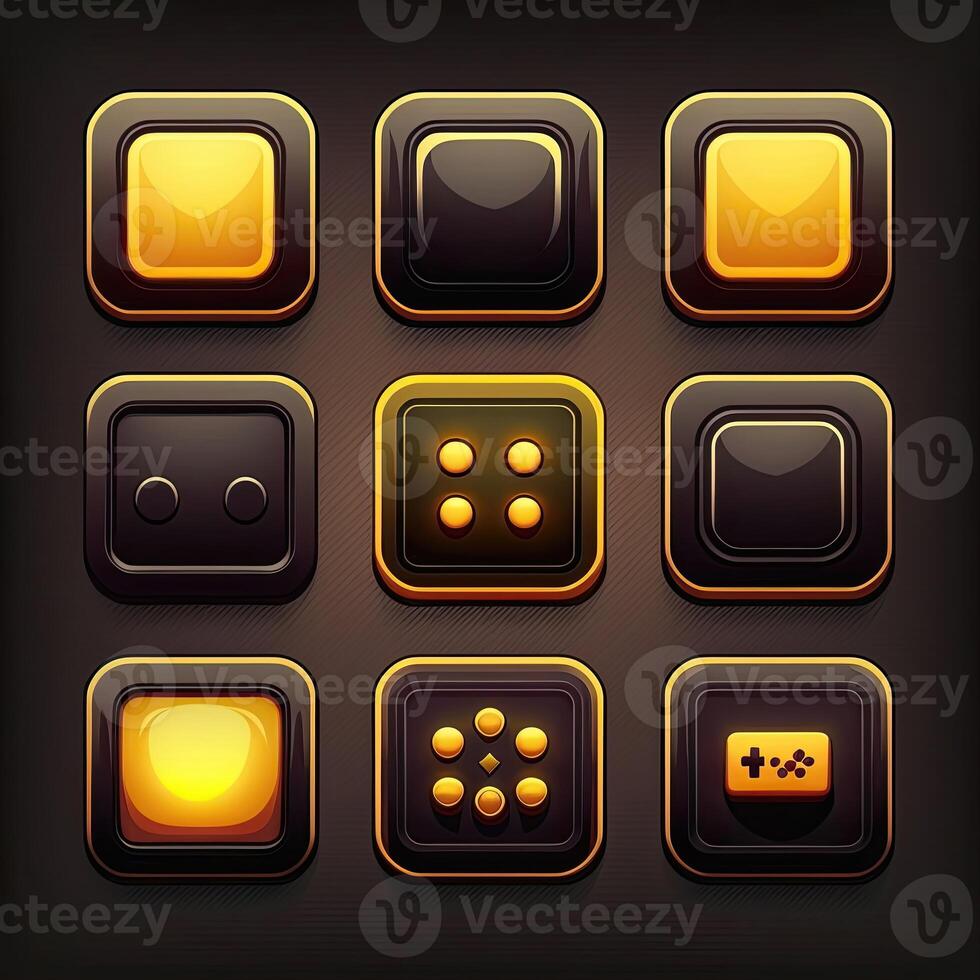 colorful square game button photo