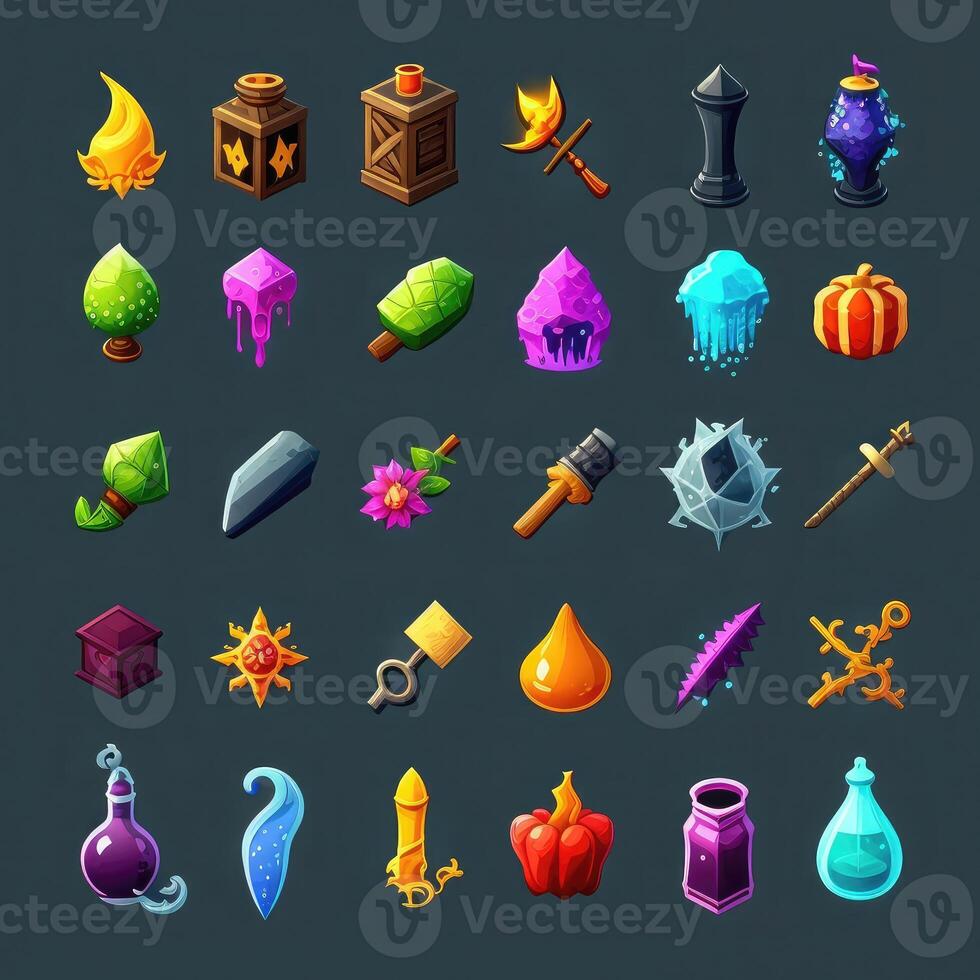 background rpg 2d game icons photo