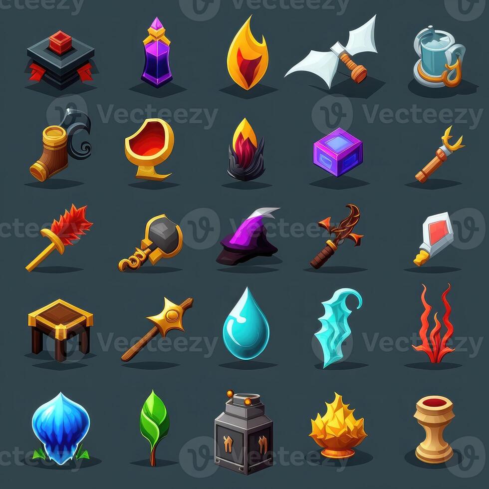magic rpg 2d game icons photo
