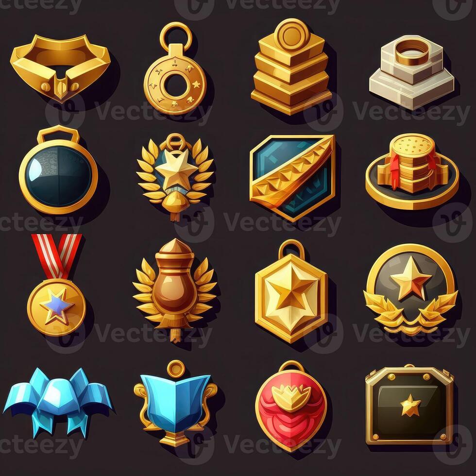 gold game medal achievement 2d photo