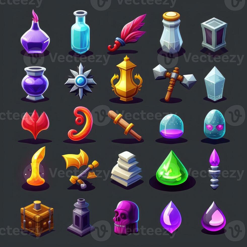 fantasy rpg 2d game icons photo