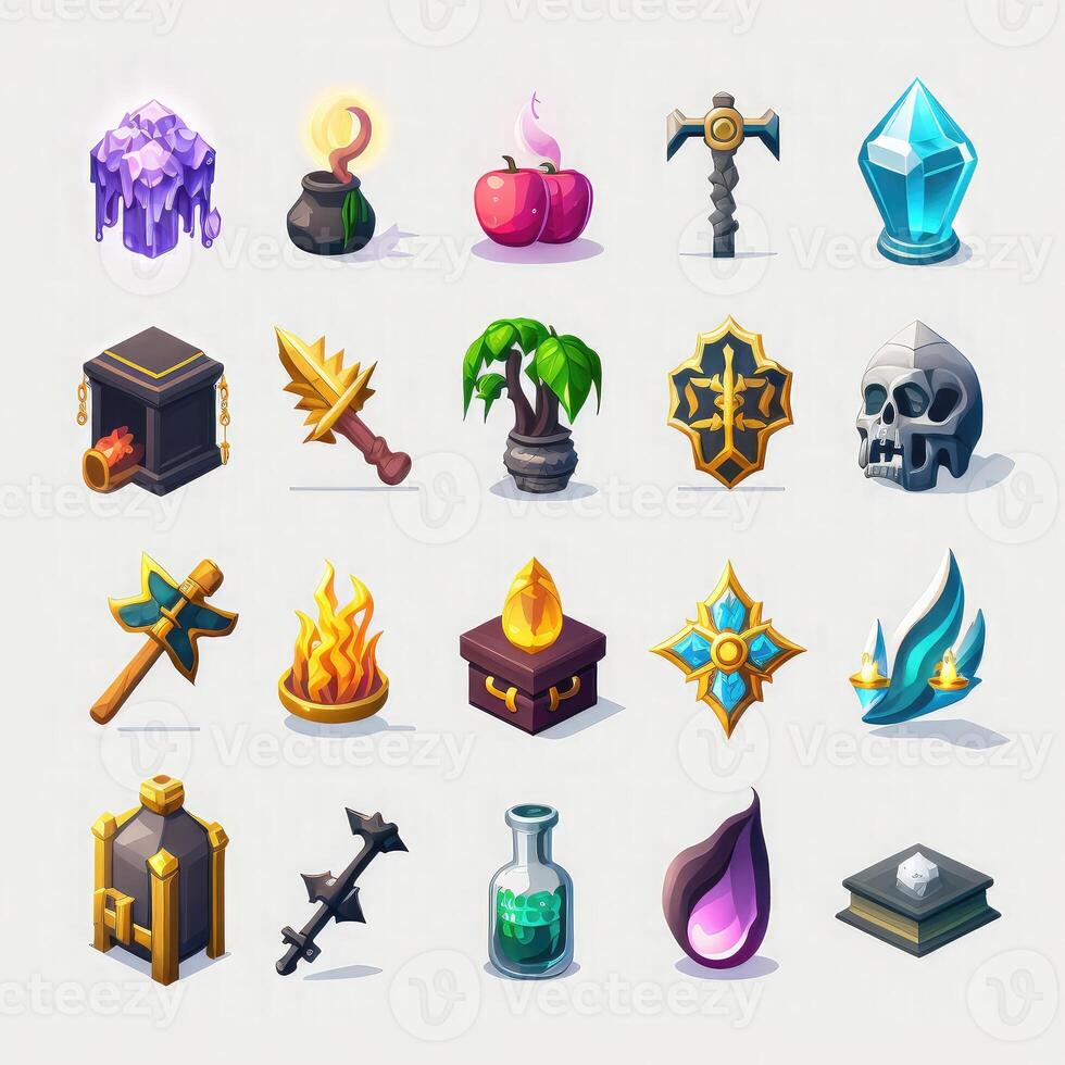 gold rpg 2d game icons photo
