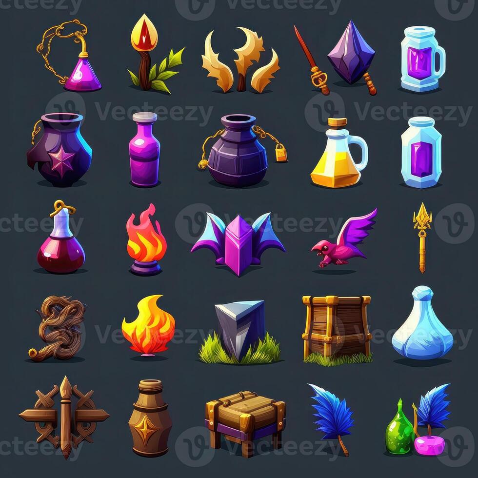 object rpg 2d game icons photo