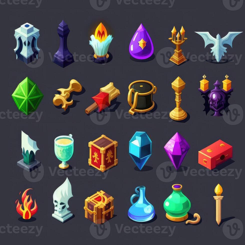 gold rpg 2d game icons photo