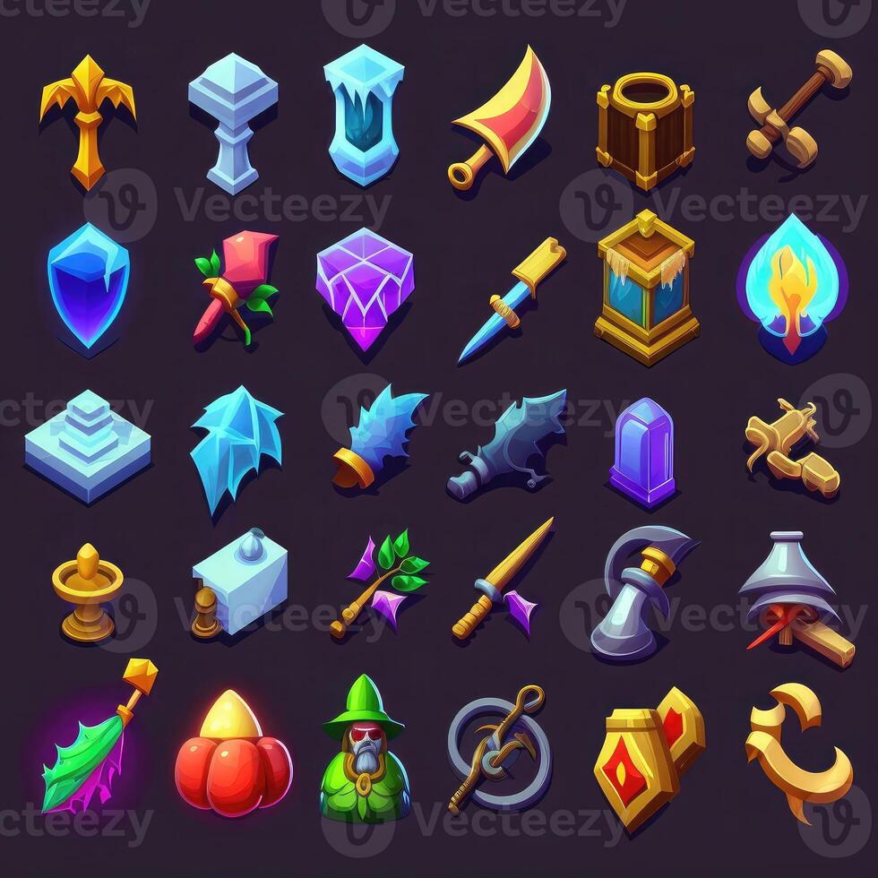 object rpg 2d game icons photo