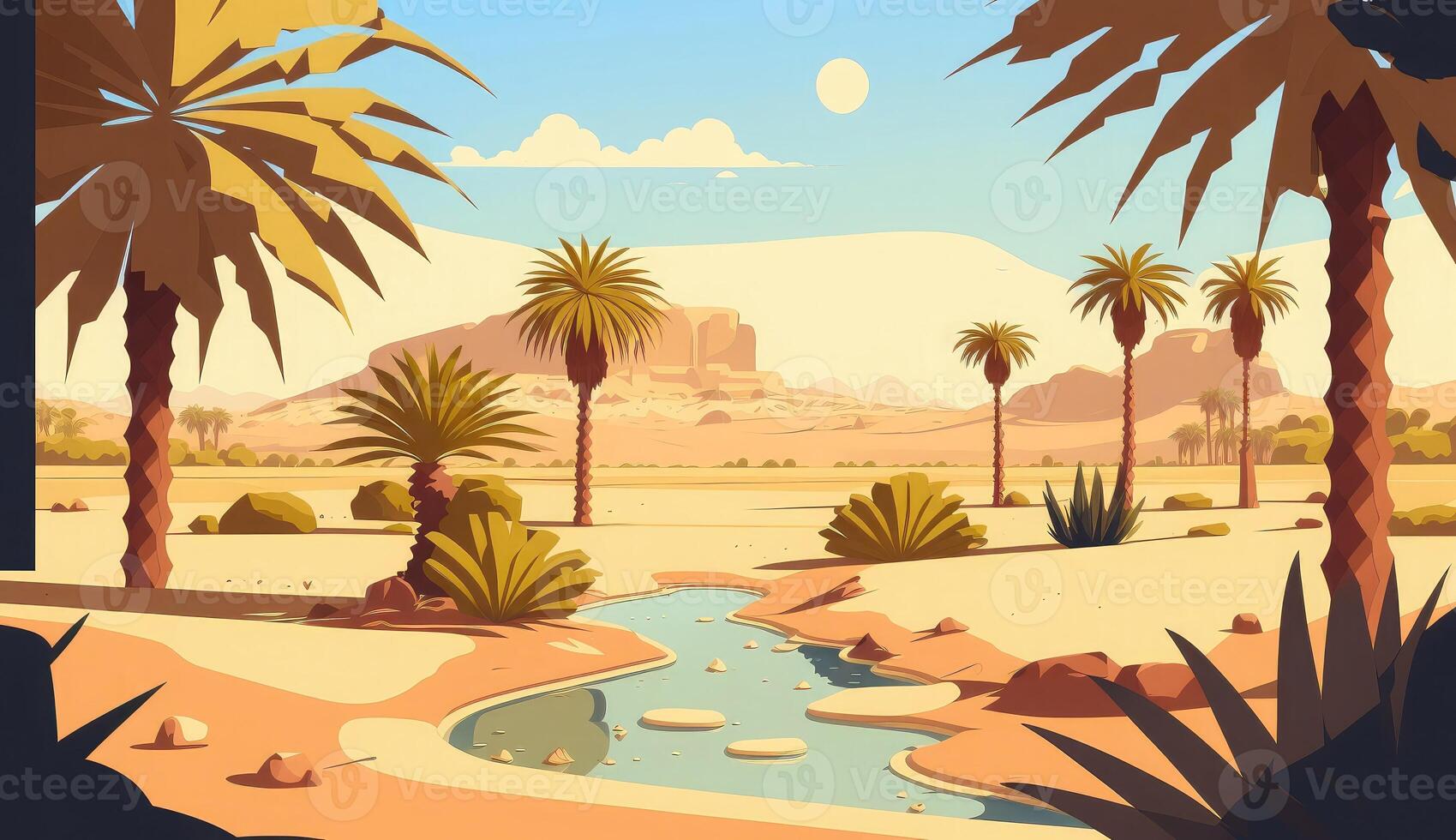 desert oasis africa photo