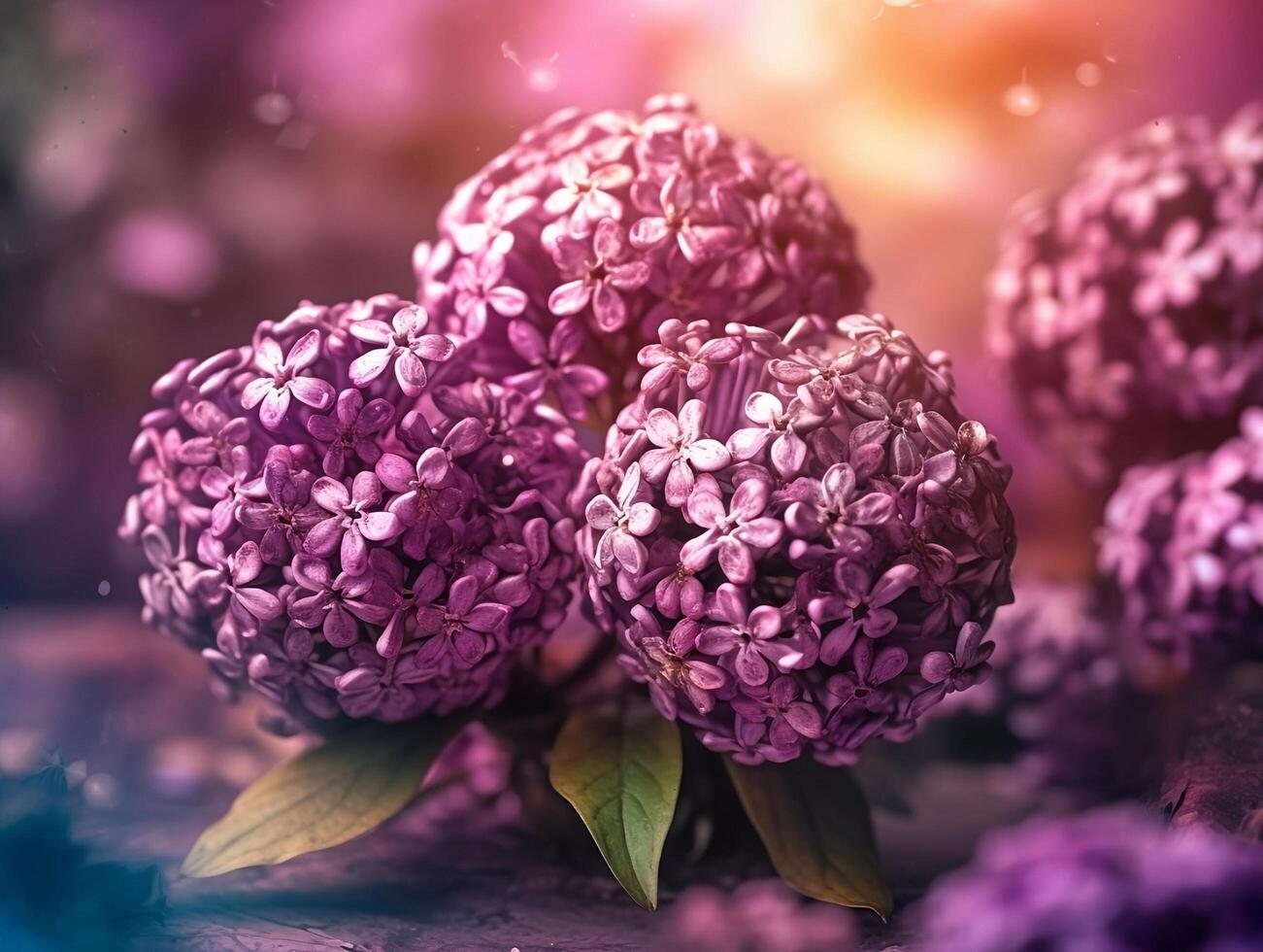 Lilac moist with the morning dew. . photo