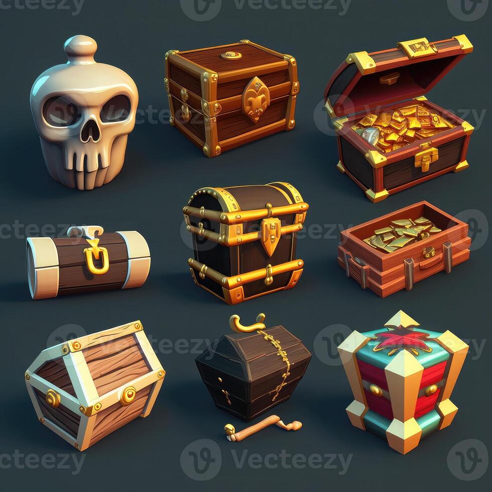 golden game treasure chest photo