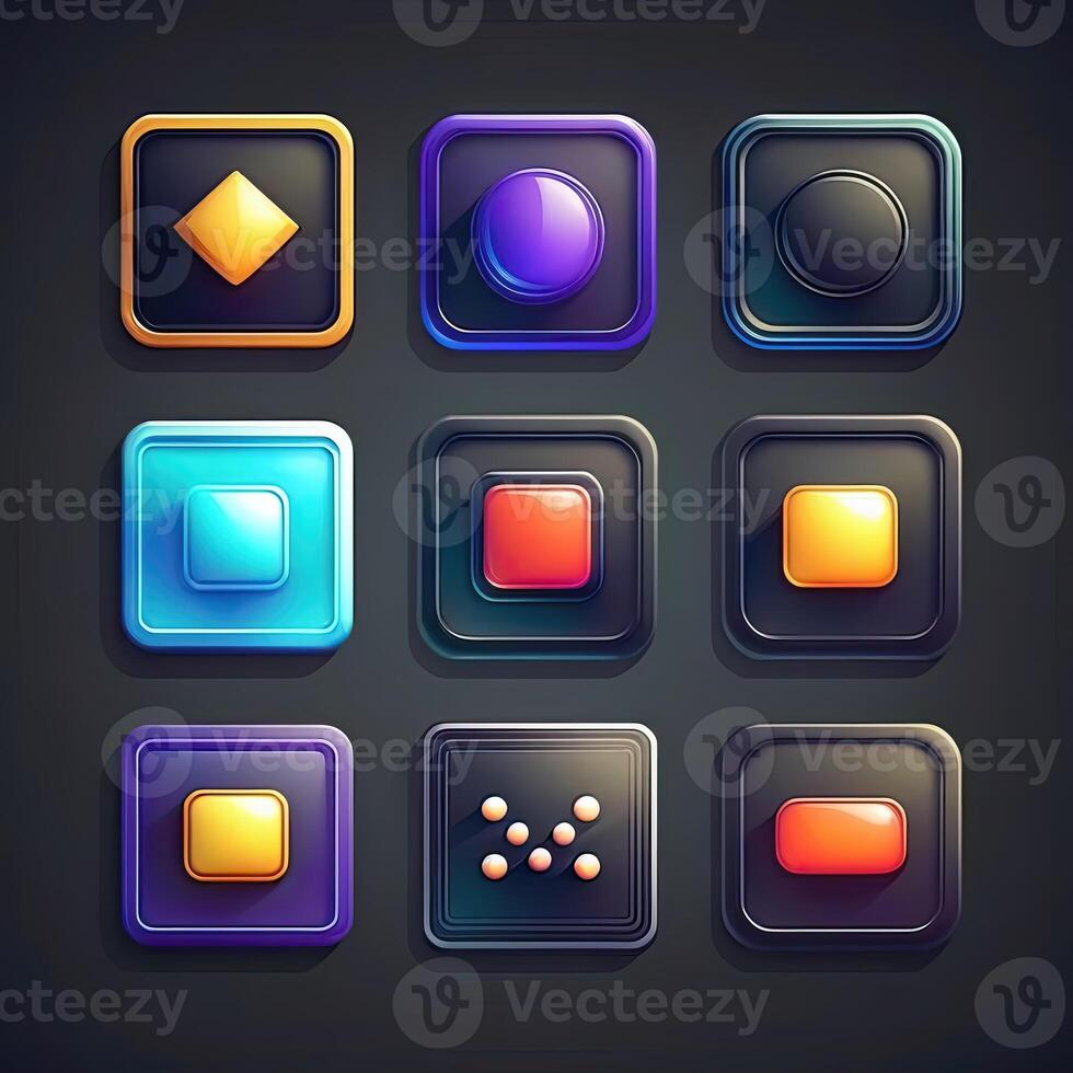 interface square game button photo