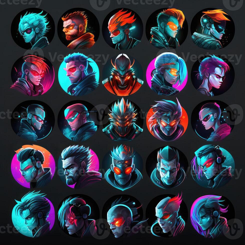 techno cyberpunk character avatar photo