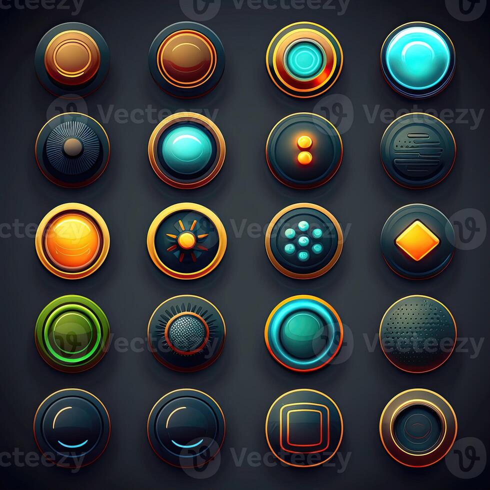 template round game button photo