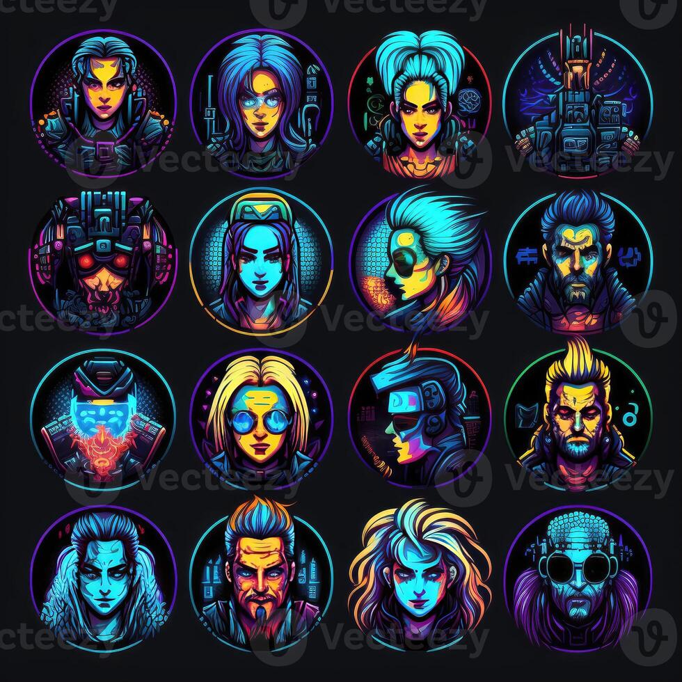 digital cyberpunk character avatar photo