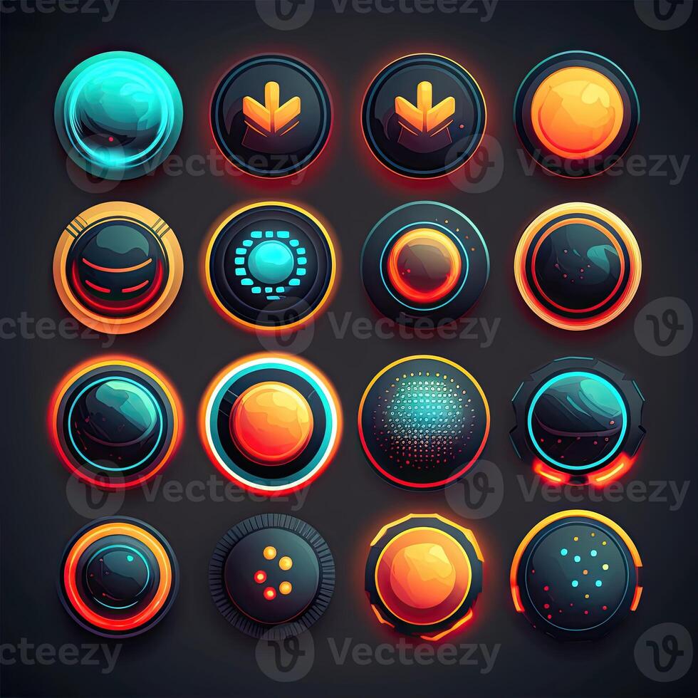 template round game button photo