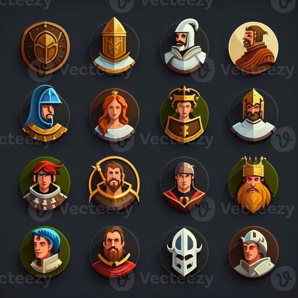 historia medieval personaje avatar ai generado foto