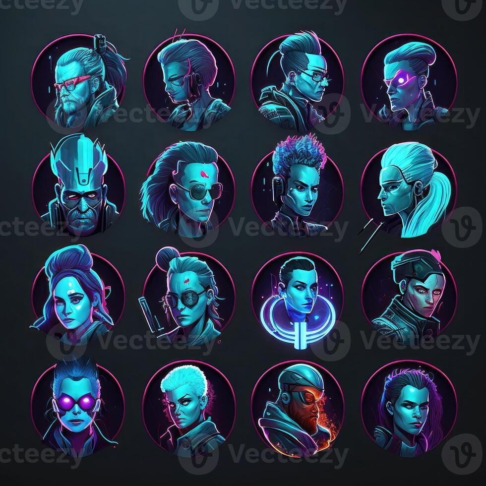 glow cyberpunk character avatar photo