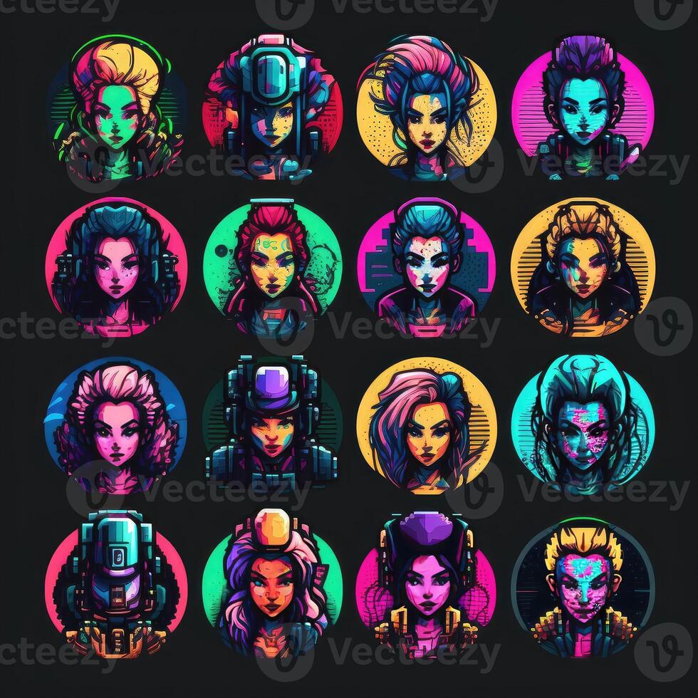 modern cyberpunk character avatar photo