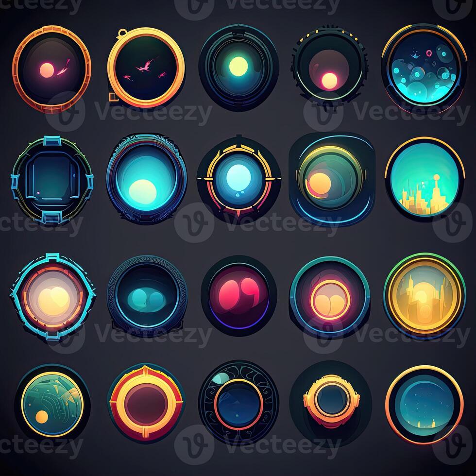 panel round frame game photo