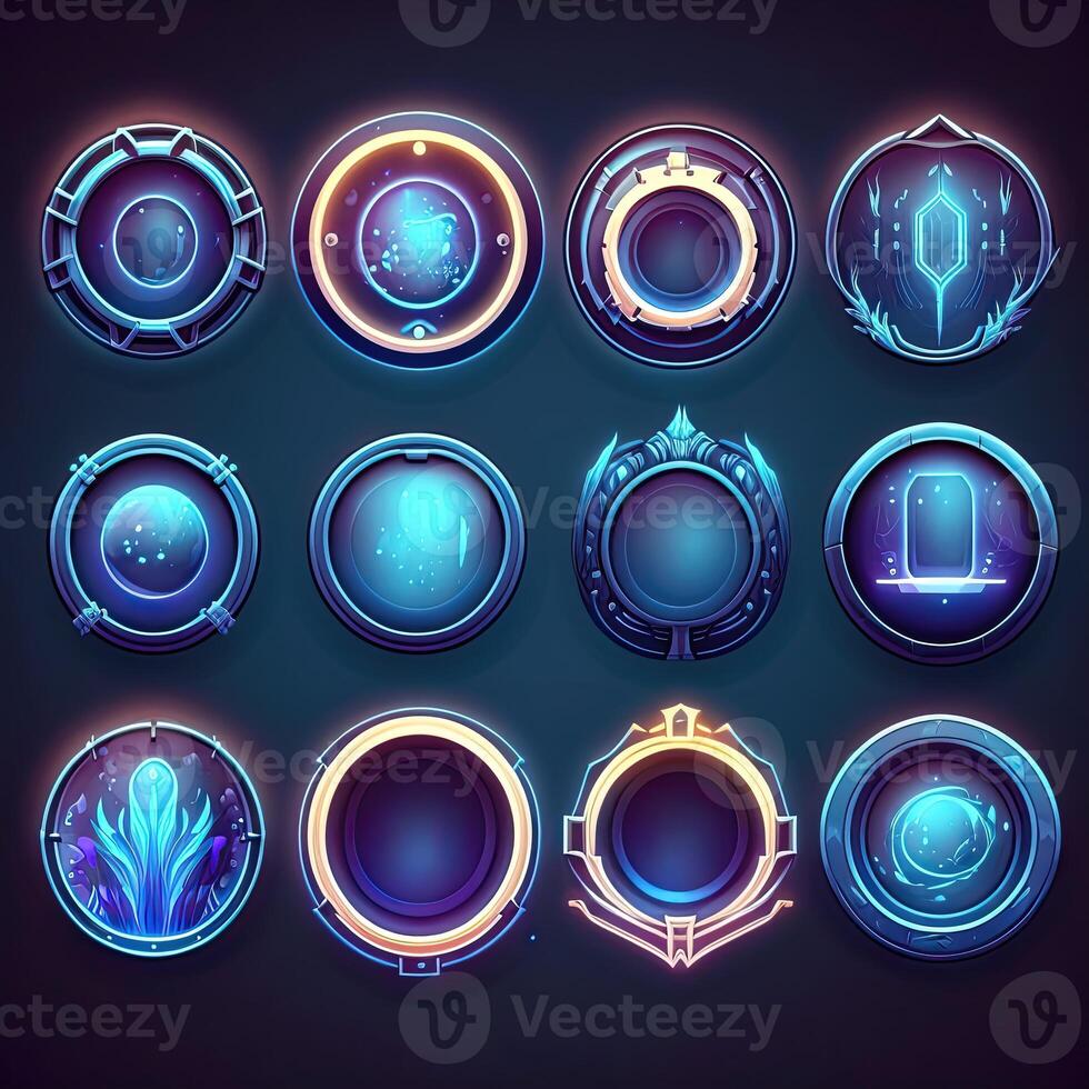button round frame game photo