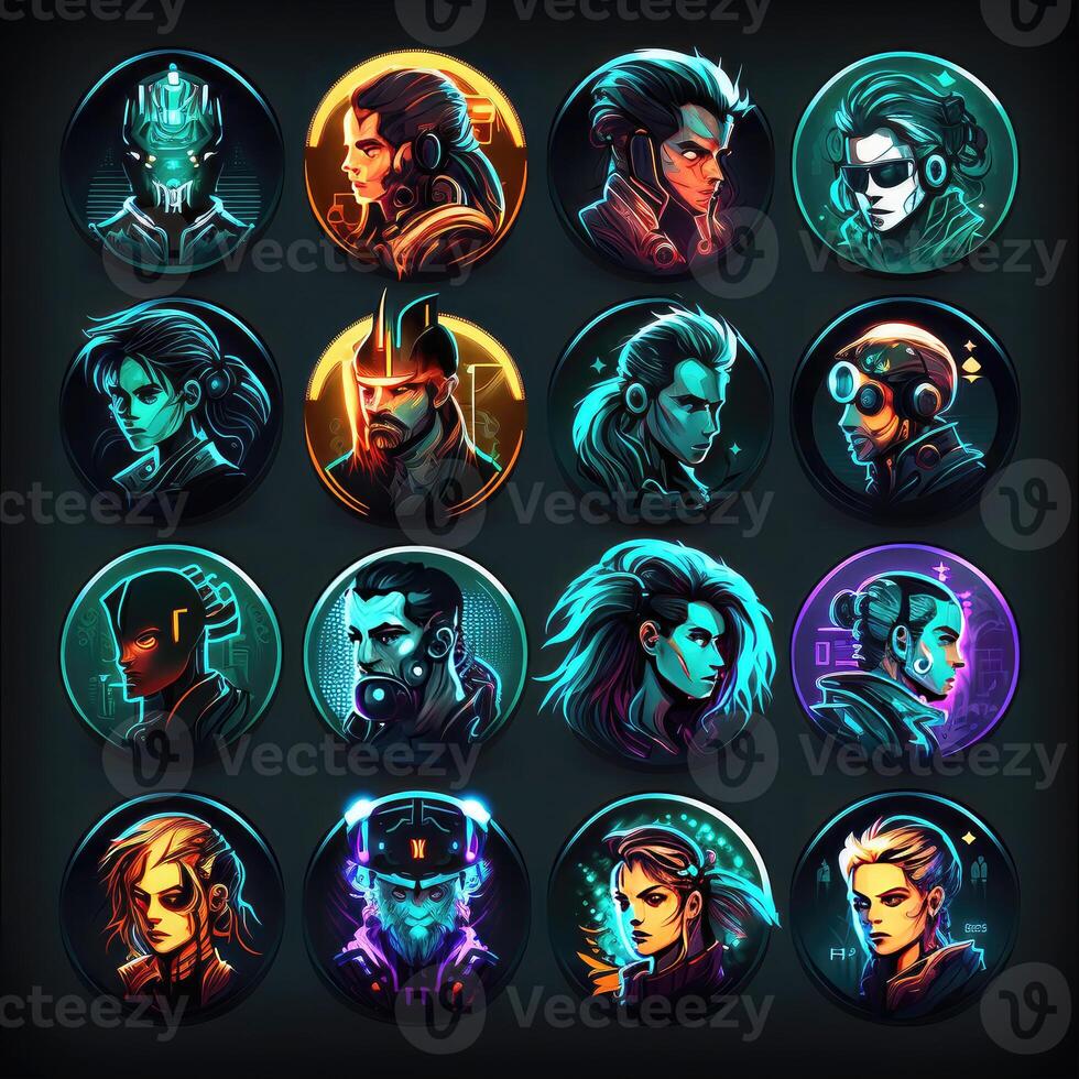 glow cyberpunk character avatar photo