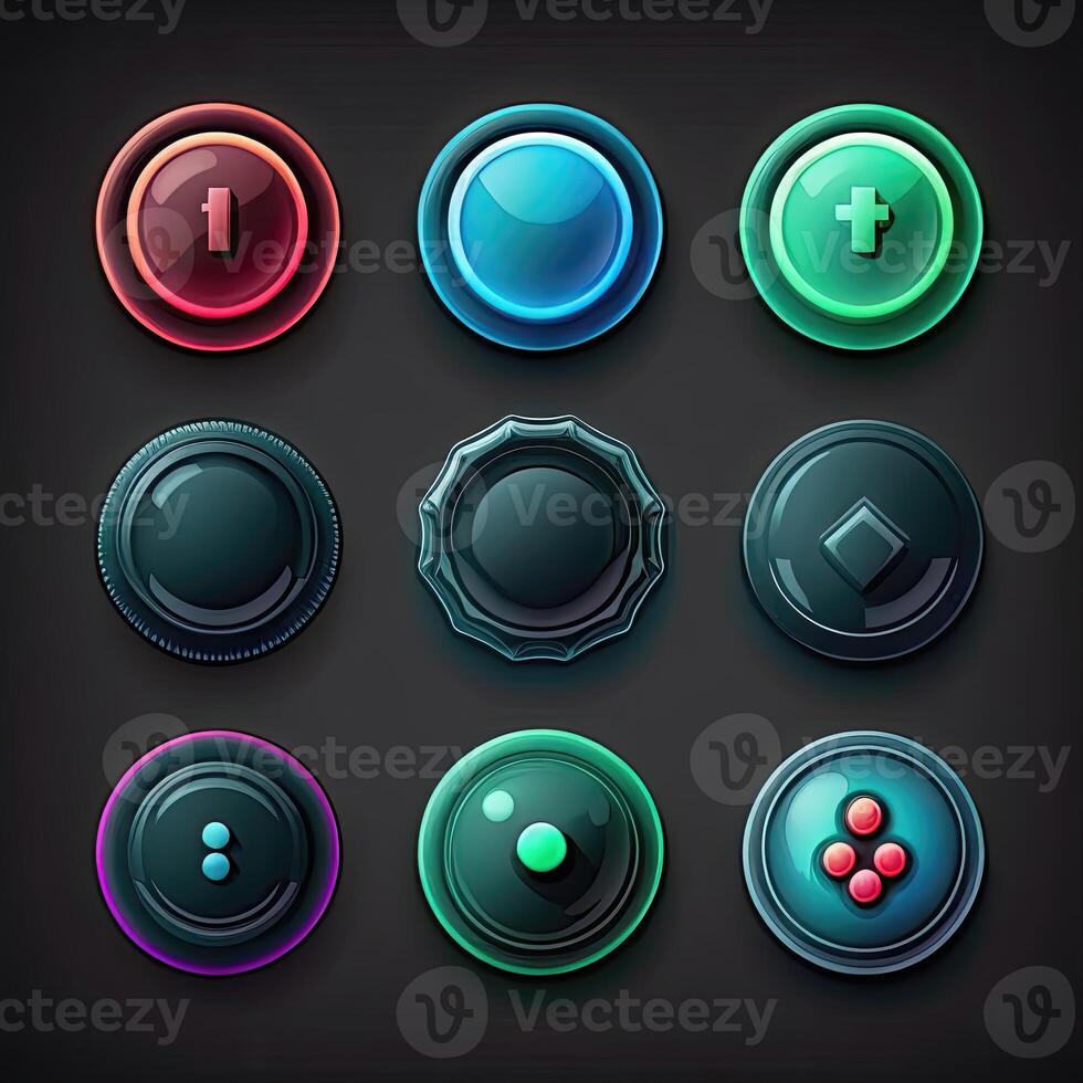 template round game button photo