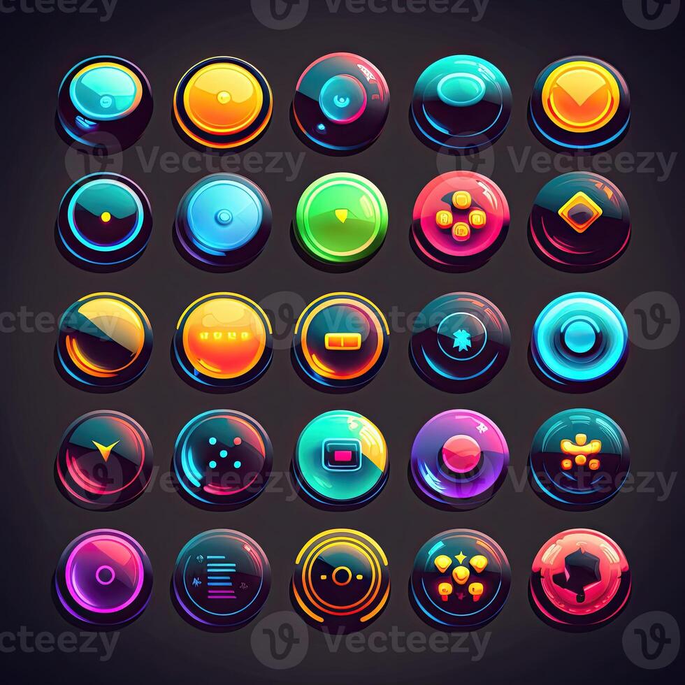 design round game button photo