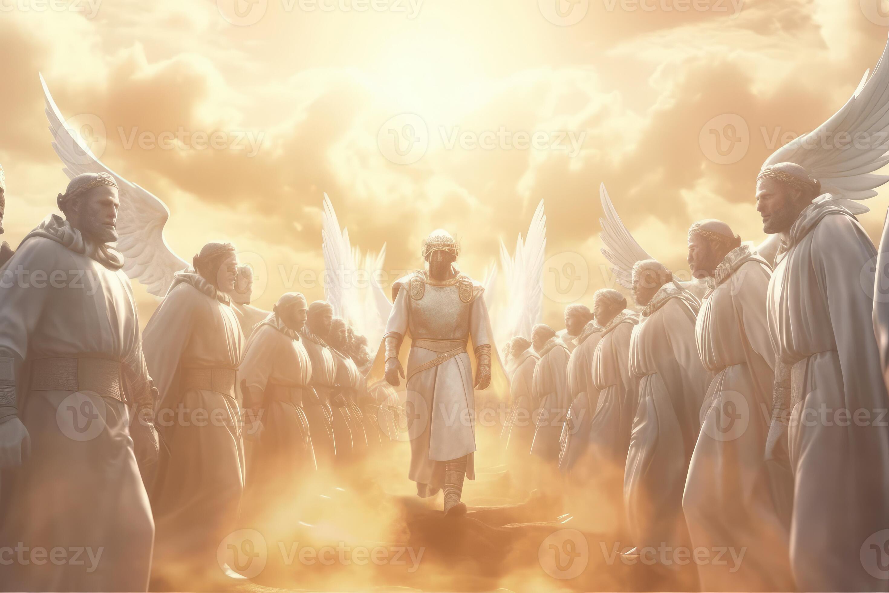 Jesus In Heaven With Angels