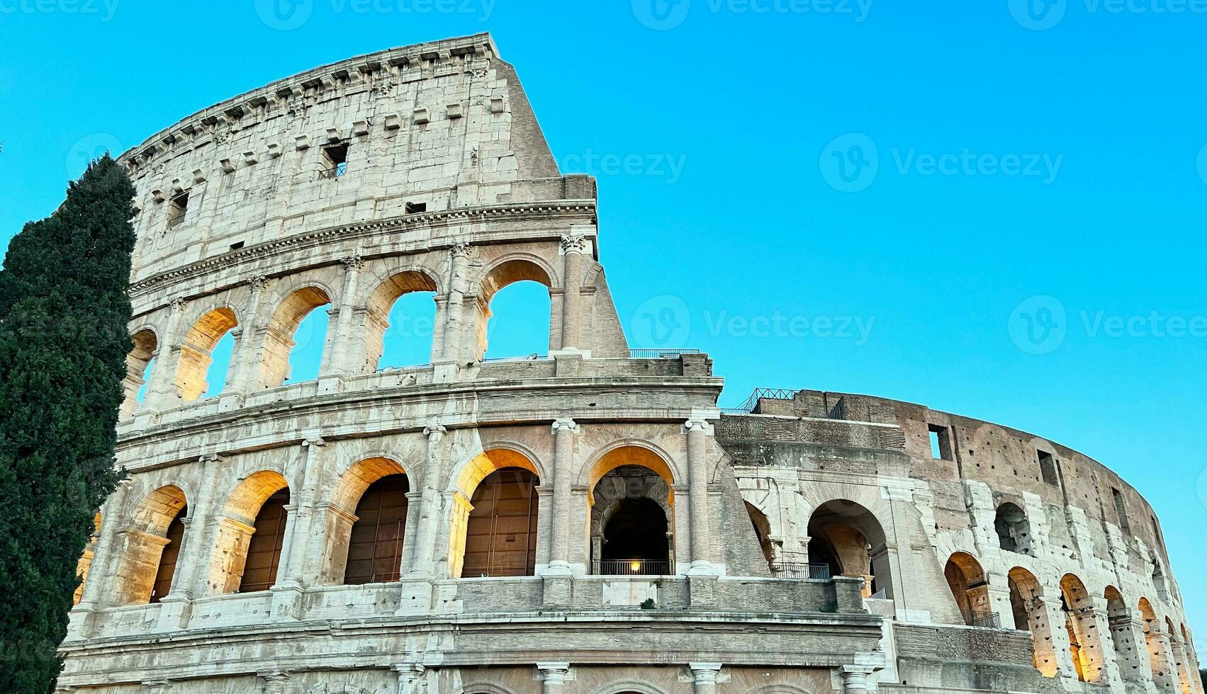 Colosseum seen from below on a beautiful day photo