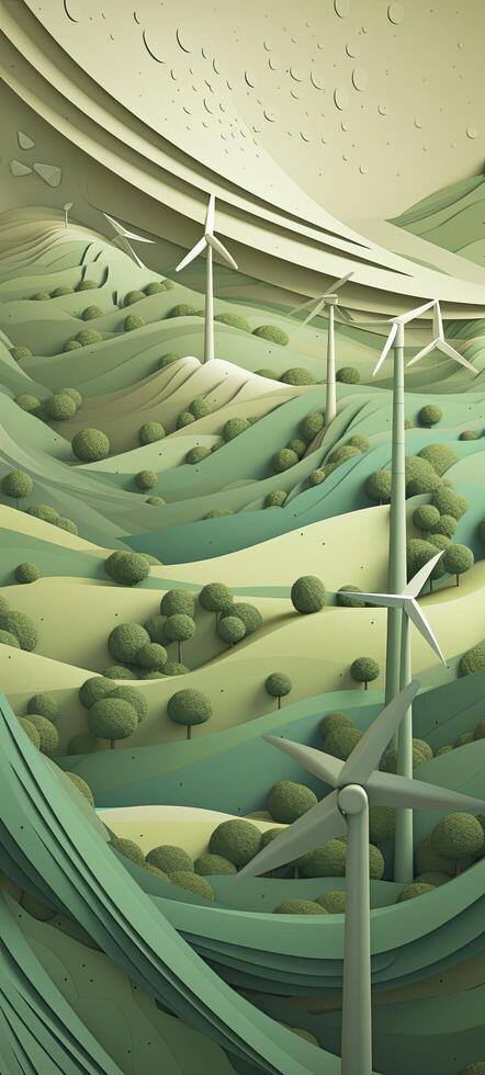 3d illustration, about nature and renewable energies. photo