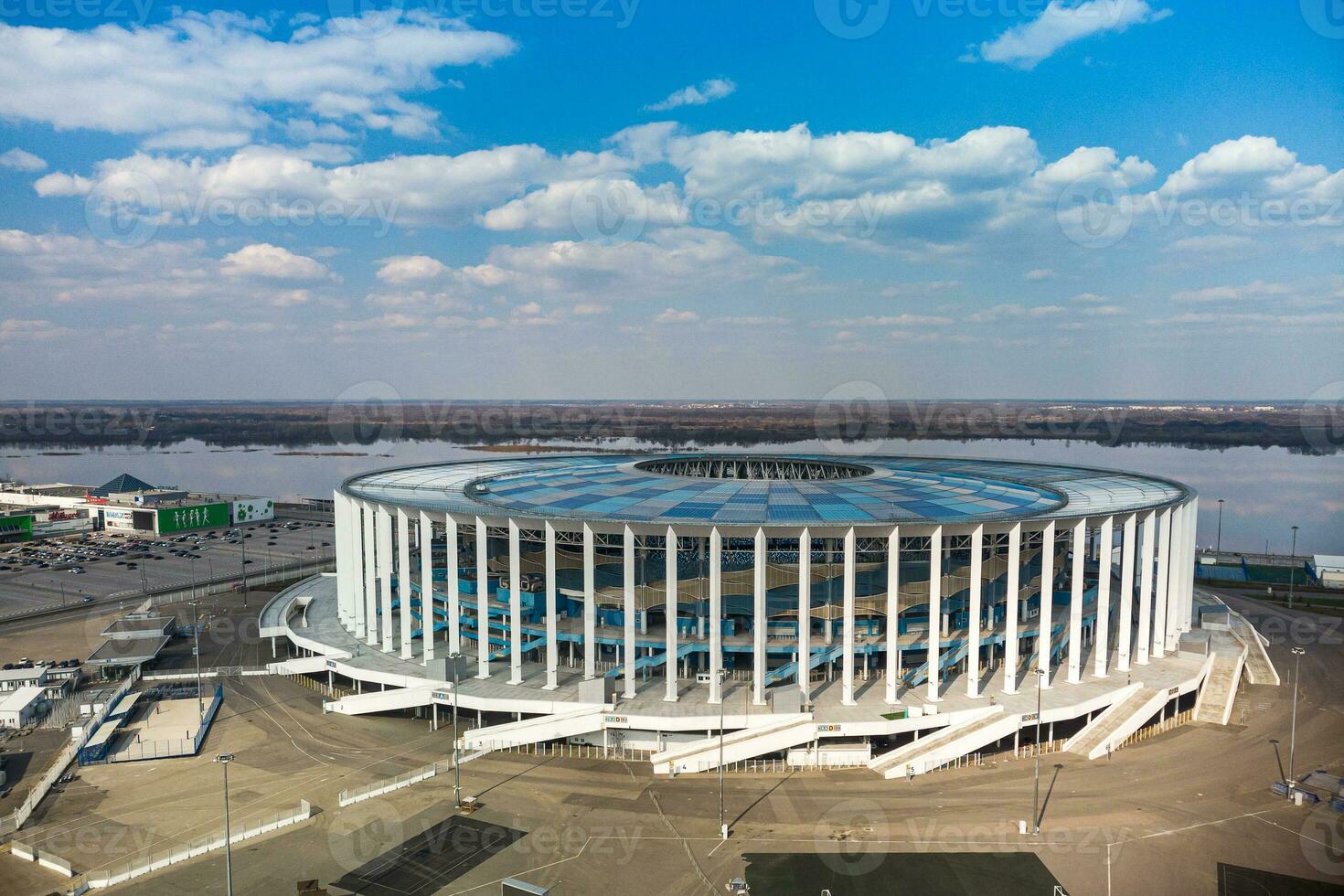 un Deportes estadio tomado desde un cuadricóptero. foto