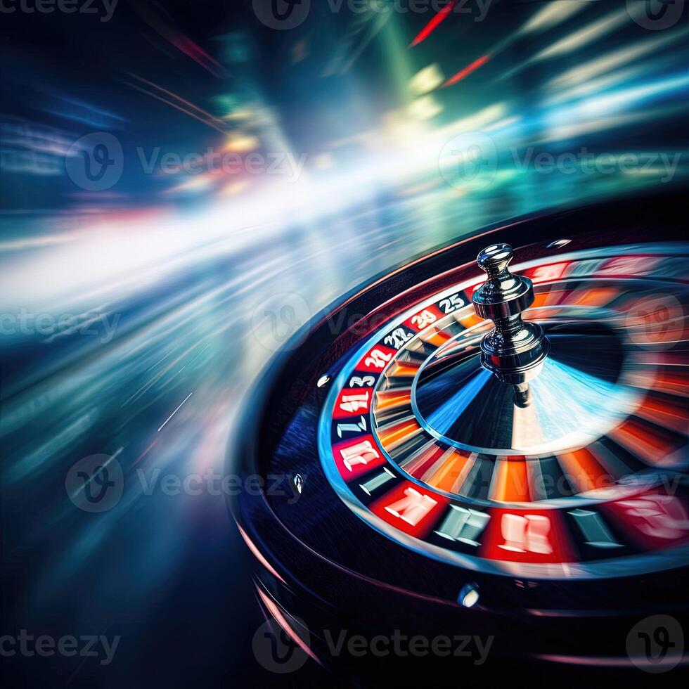 borroso movimiento antecedentes y hilado ruleta. Perfecto para casino temas vibrante colores y dinámica movimienot. generativo ai foto