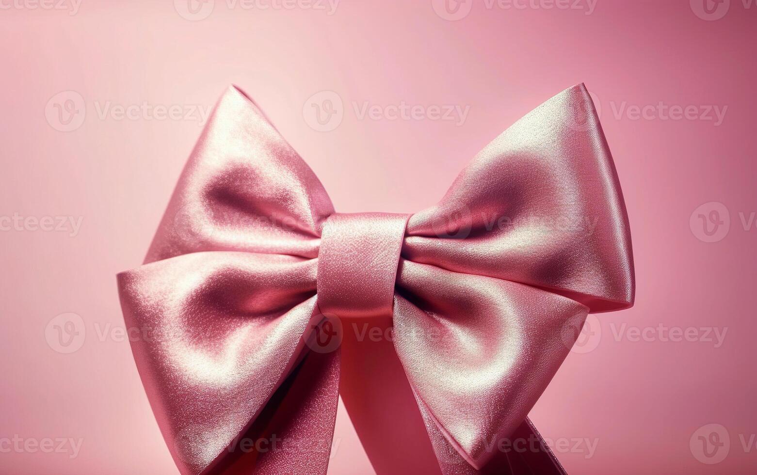 Pink bow over pink background. Happy Mothers Day. Womans day. . photo
