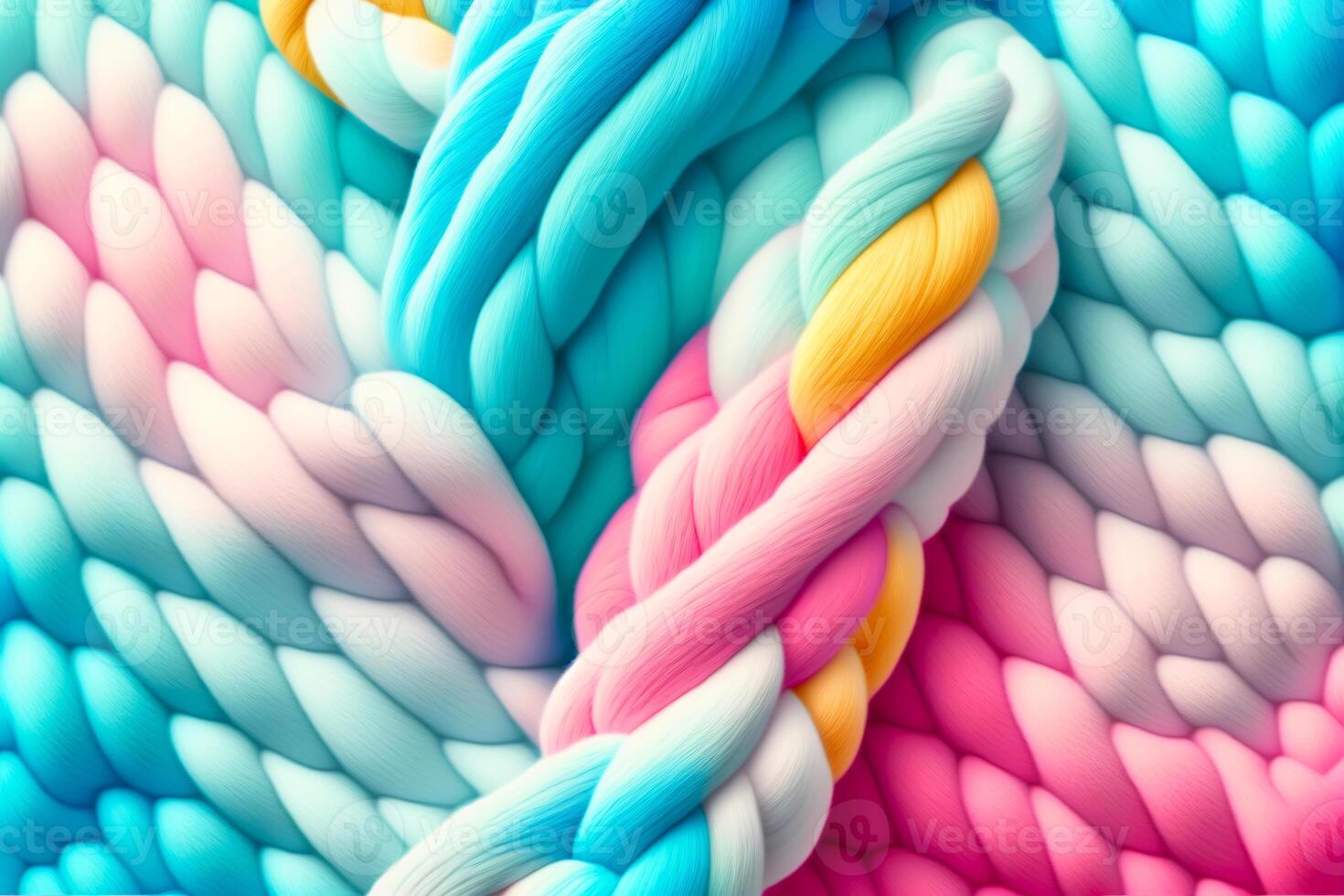 Delicate pastel yarn for knitting. Twisted threads abstract background. illustration photo