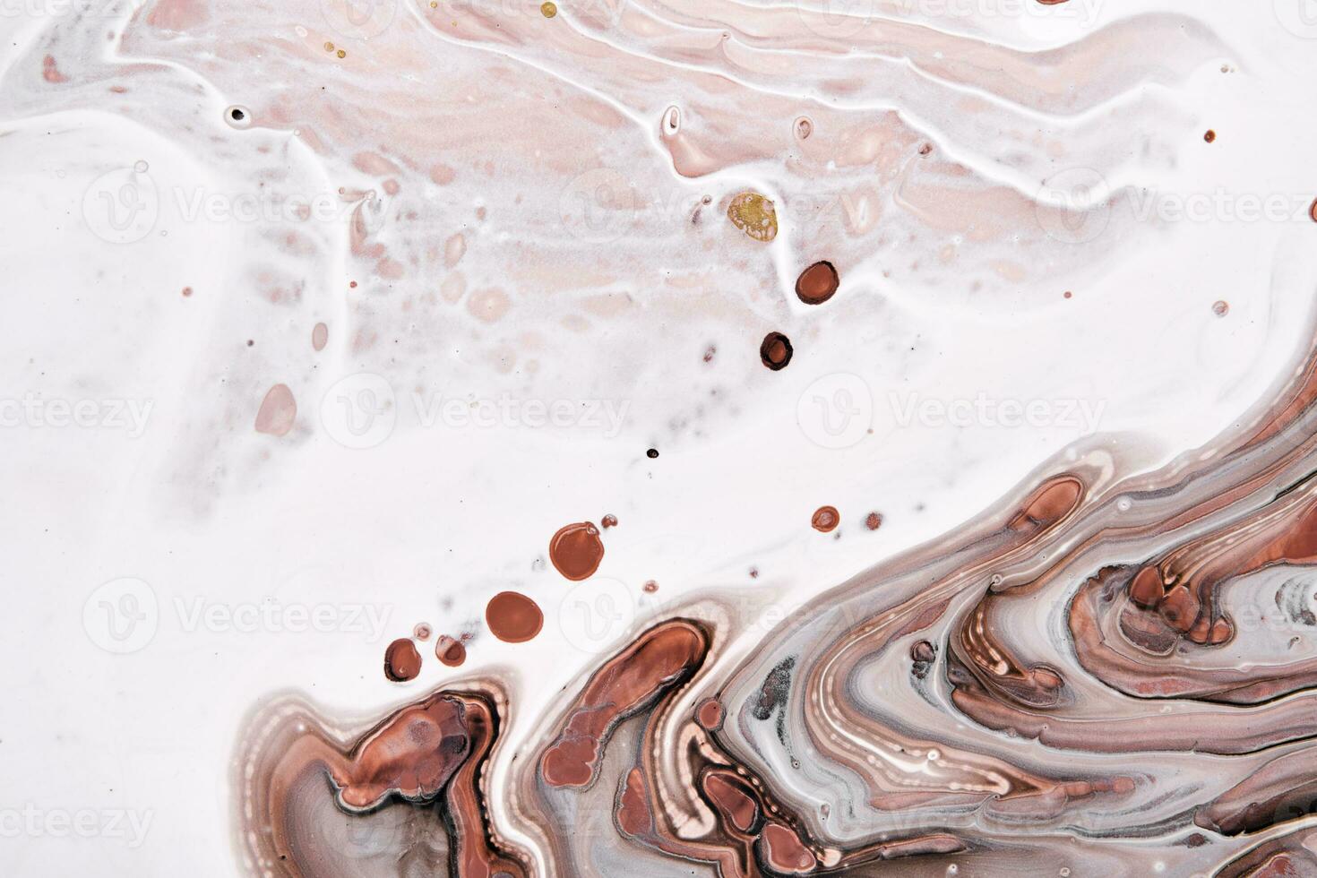 Acrylic Fluid Art. Brown and Gray waves and stains. Abstract marble agate stone background or texture photo