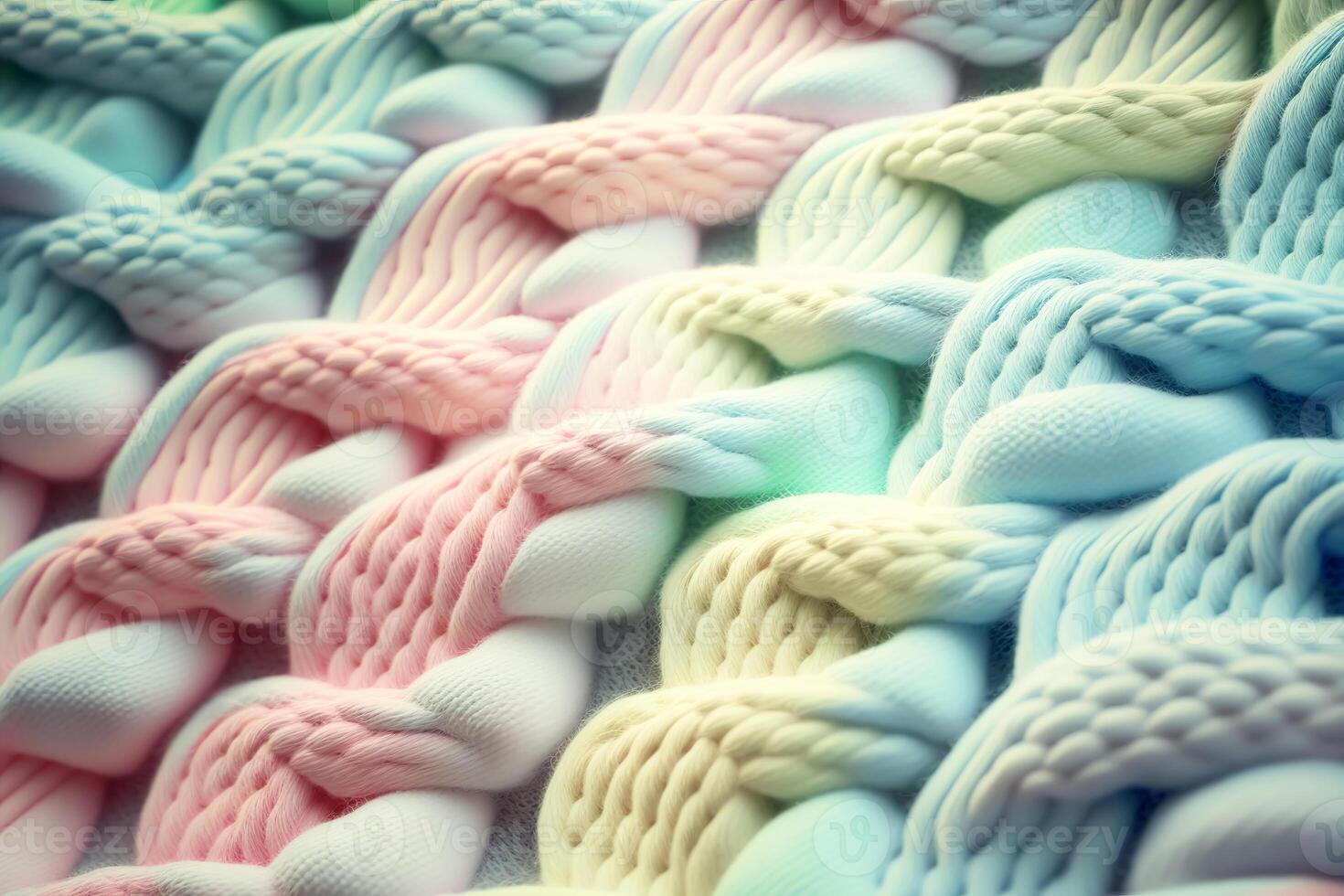 Delicate pastel knitted background. Twisted braids abstract backdrop. illustration photo