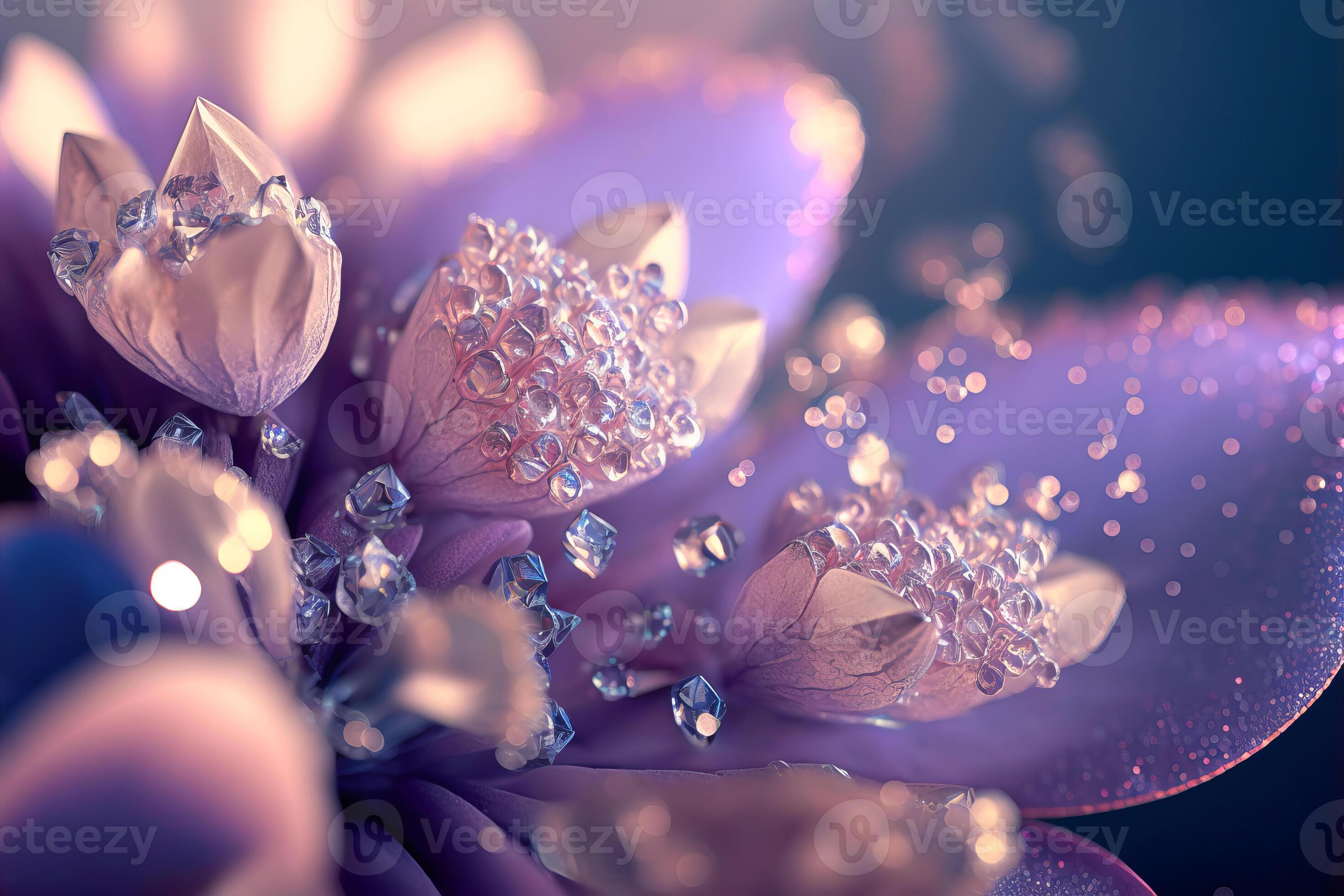 Amethyst druze crystal flowers. Magic fantastic gemstone flowers.  Generative AI illustration 23777117 Stock Photo at Vecteezy