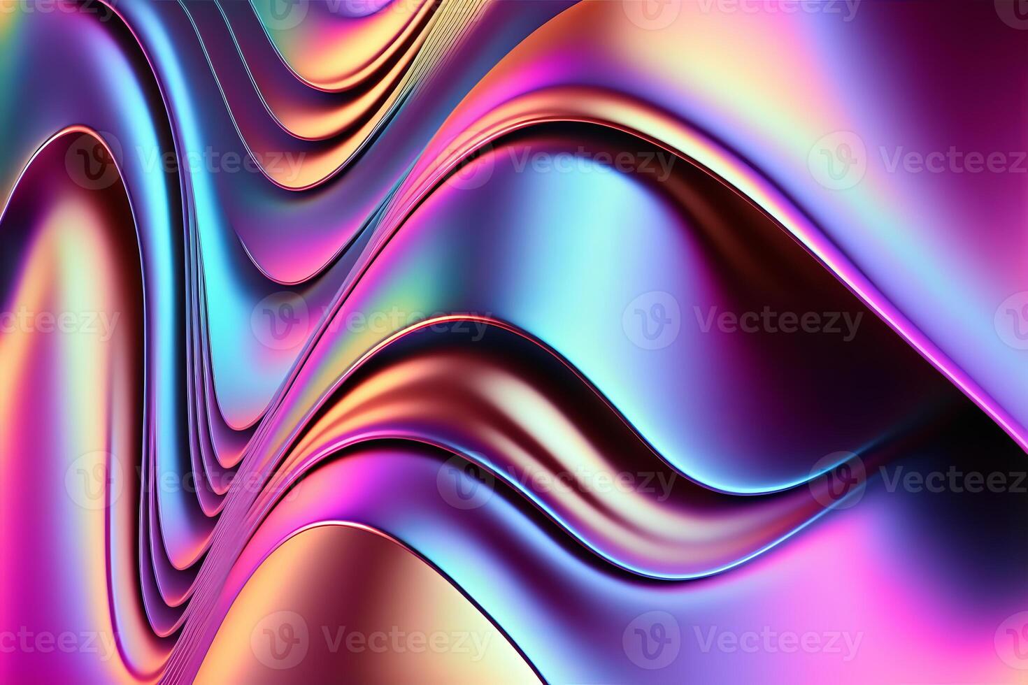 Iridescent holographic textural Background. Gradient waves with iridescent highlights. illustration photo