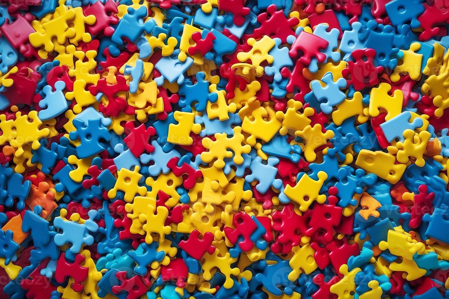 World Autism Awareness day Abstract background from puzzles. illustration photo