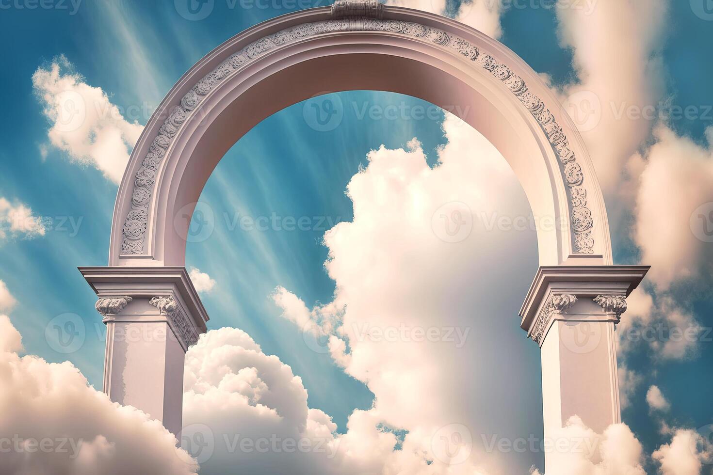 Heavens gate to heaven end of life. Stairway to Heaven. Religious background. illustration photo
