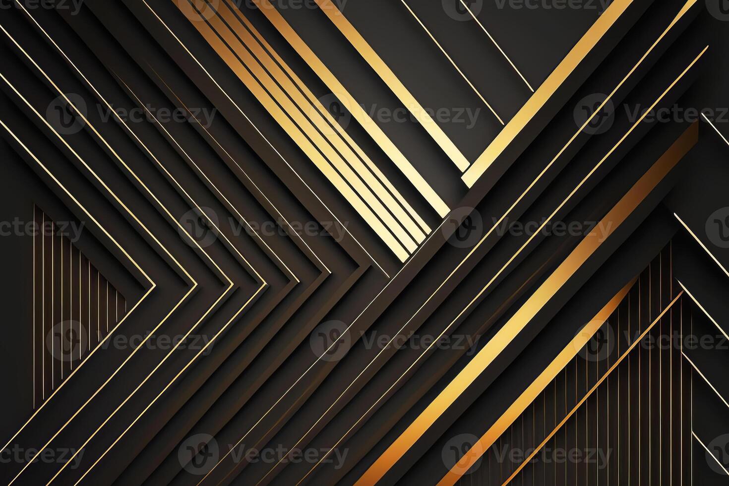 Geometric linear pattern of gold and black structural elements. illustration photo