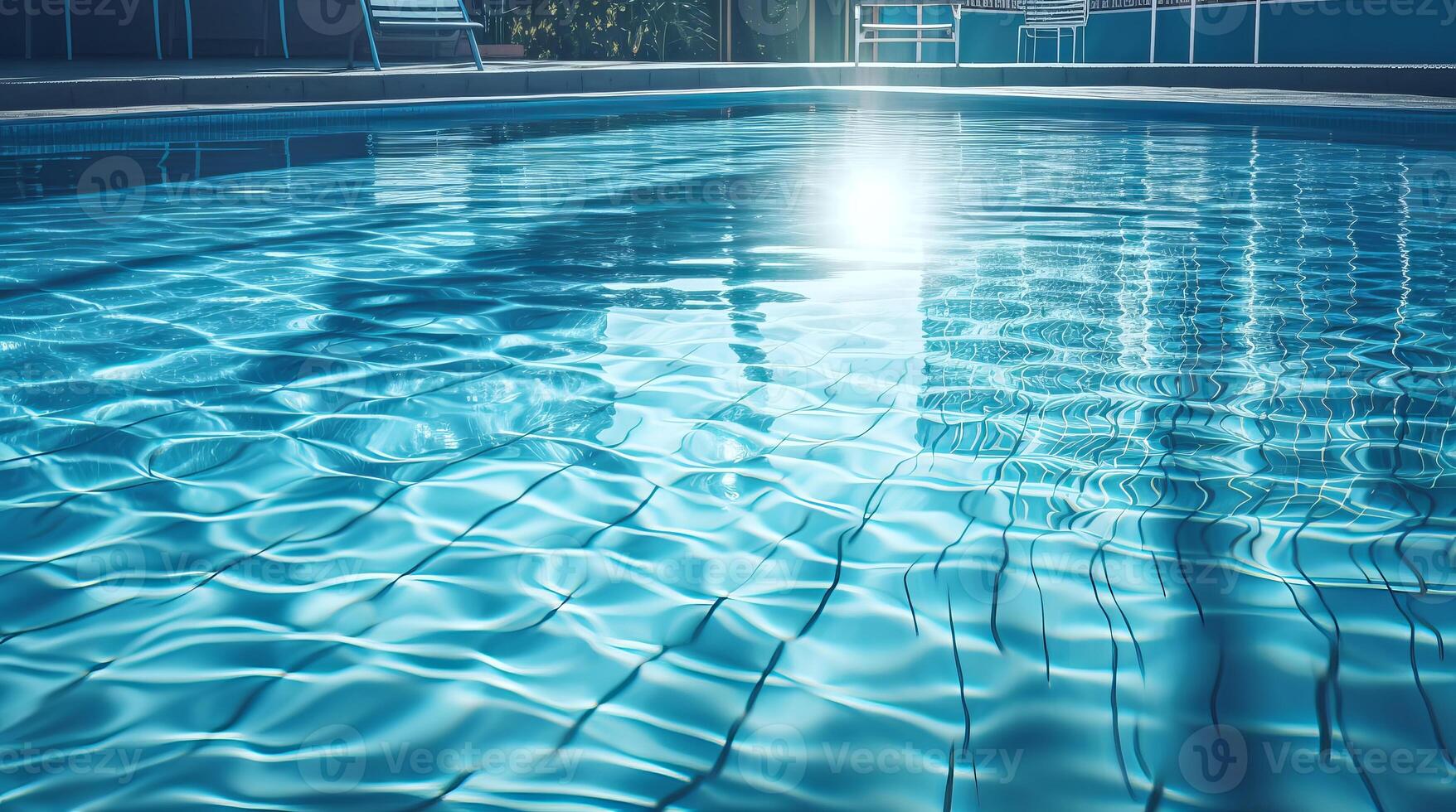 Empty swimming pool in tropical resort in summer background. illustration photo