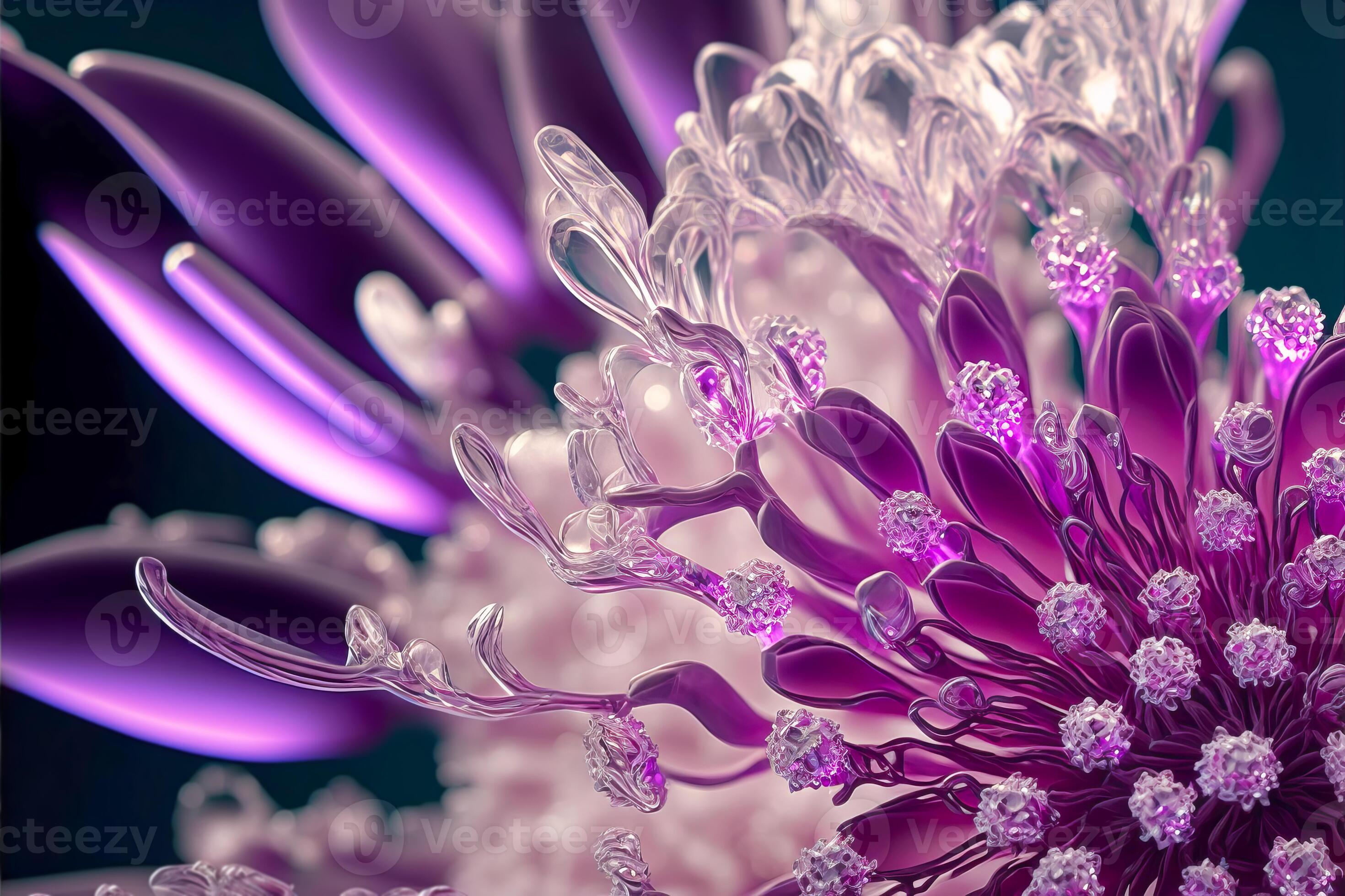 Amethyst druze crystal flowers. Magic fantastic gemstone flowers