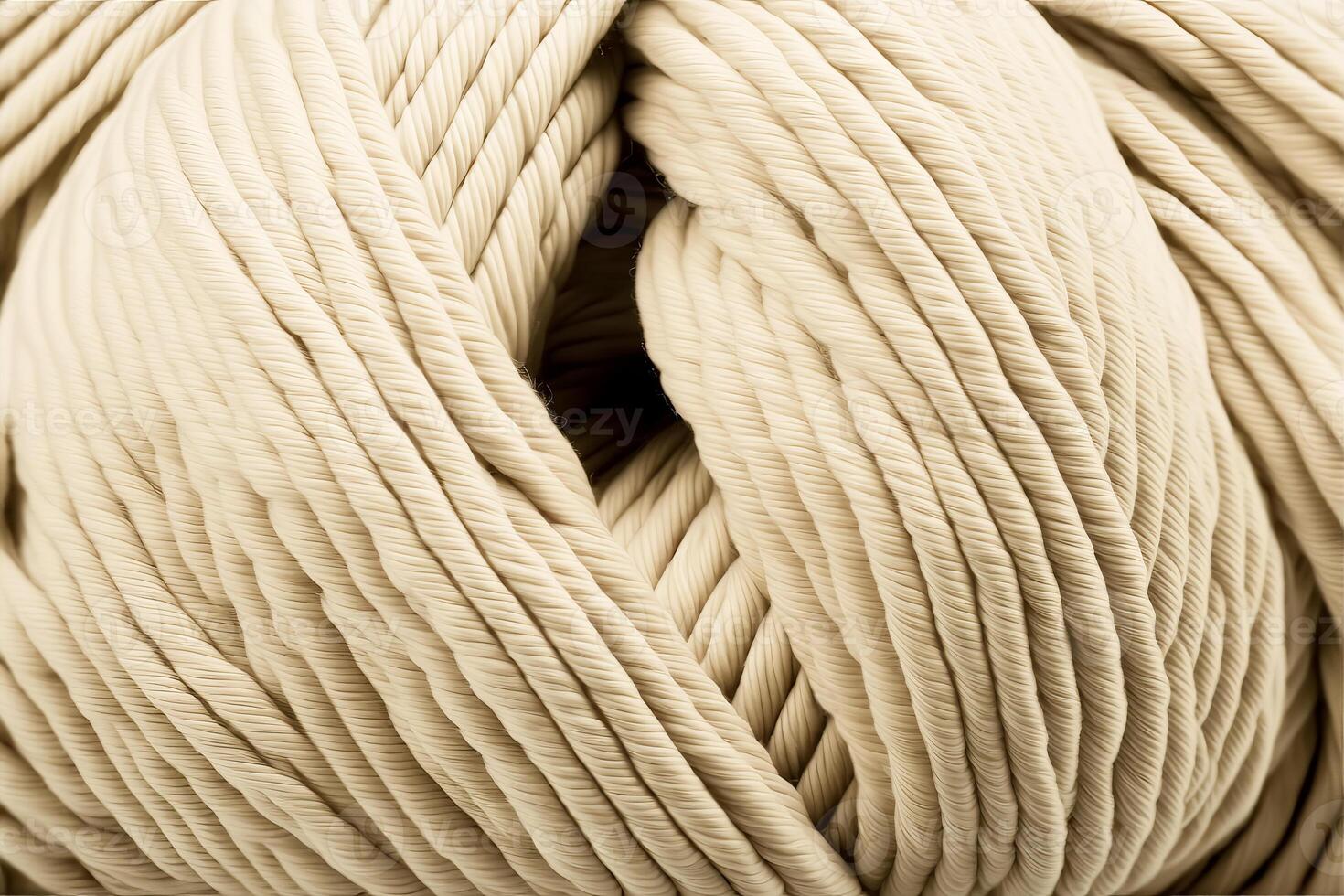 Natural yarn for knitting. Twisted threads abstract background. illustration photo