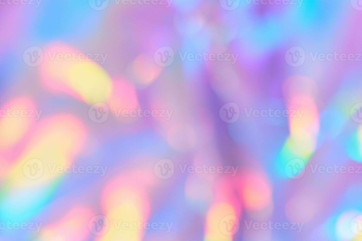 Soft gradient background with Smooth Blurred holographic iridescent colors with golden bokeh. Festive glittering background photo