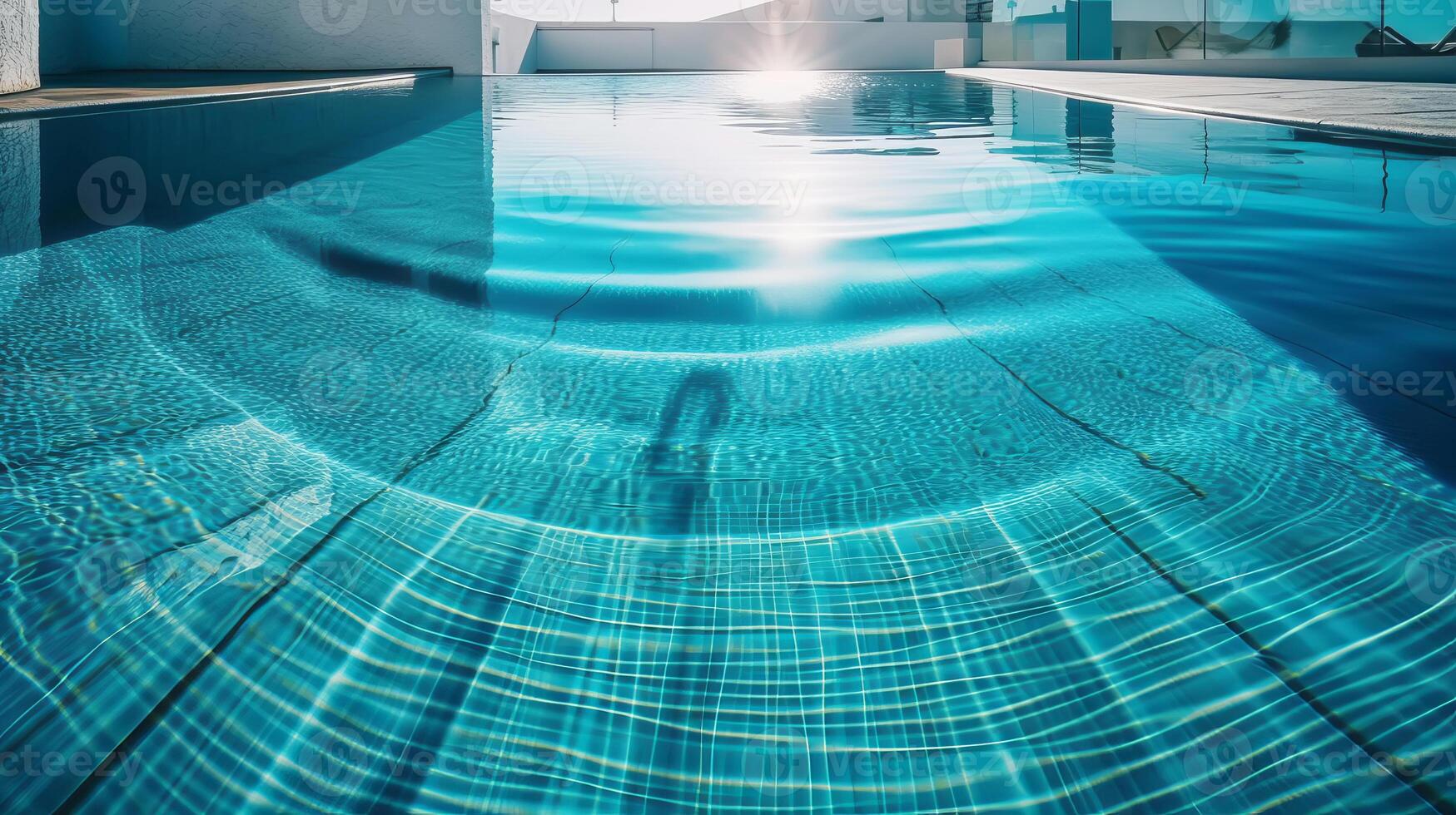 Empty swimming pool in tropical resort in summer background. illustration photo