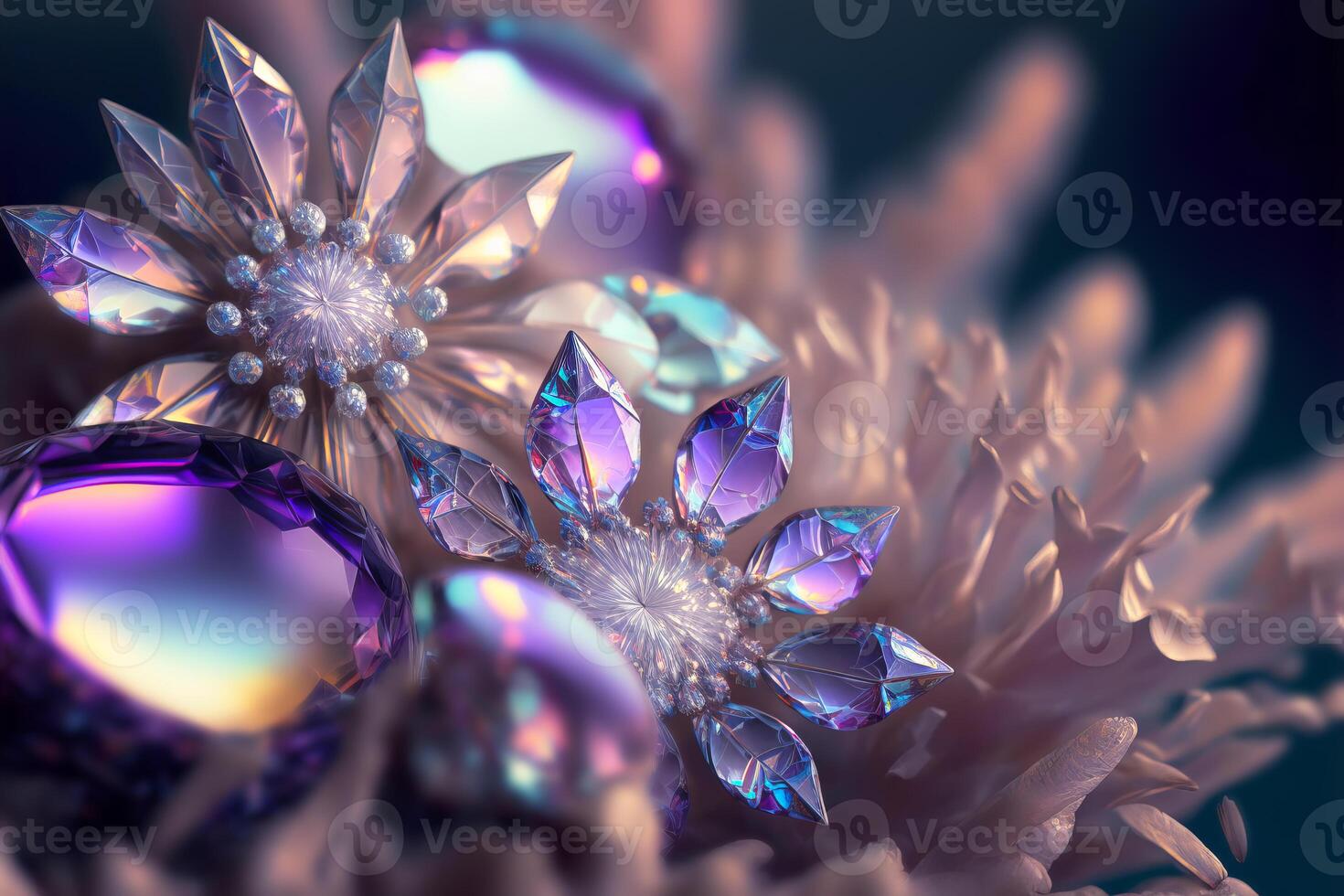 Amethyst druze crystal flowers. Magic fantastic gemstone flowers.  Generative AI illustration 23777434 Stock Photo at Vecteezy