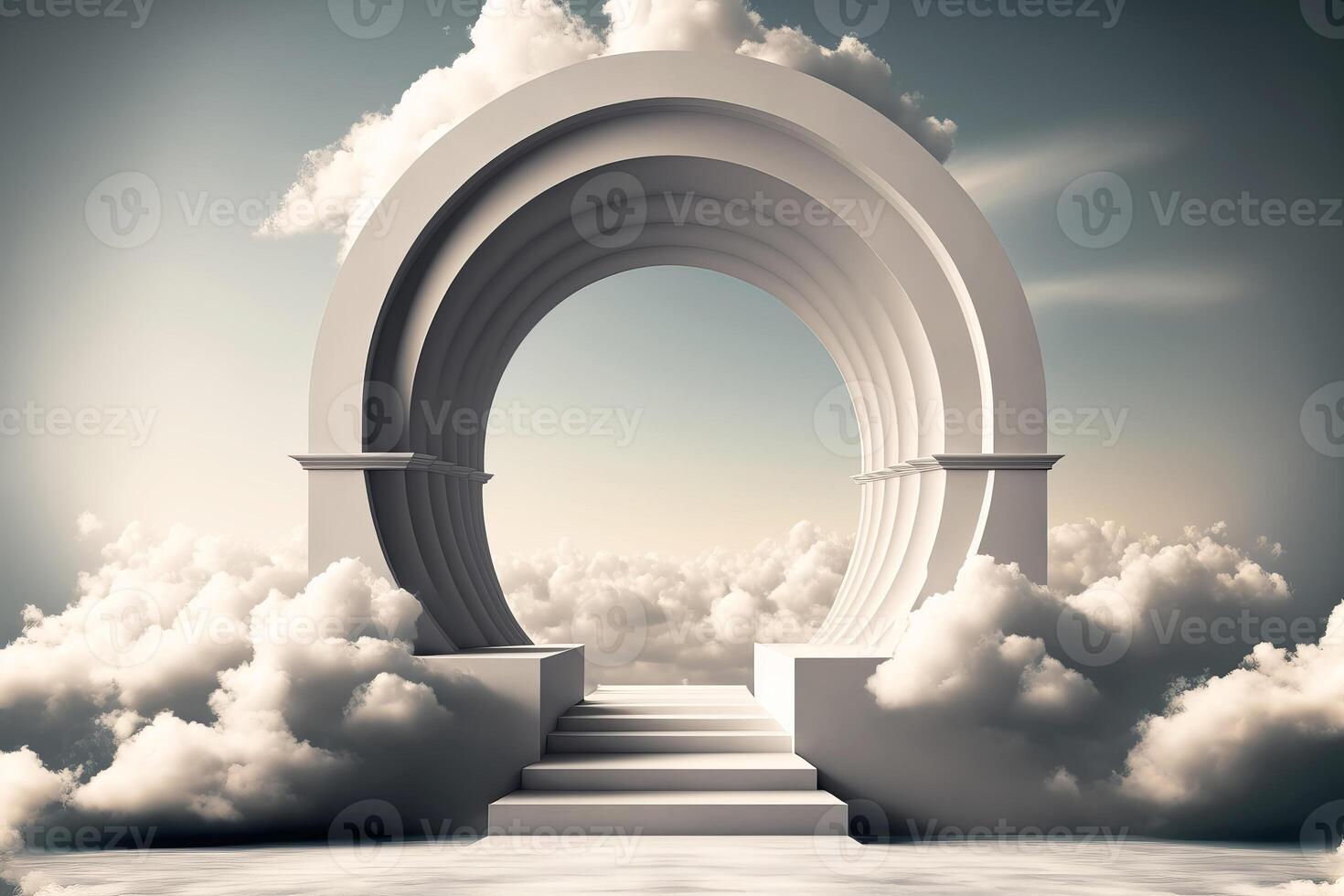 Heavens gate to heaven end of life. Stairway to Heaven. Religious background. illustration photo