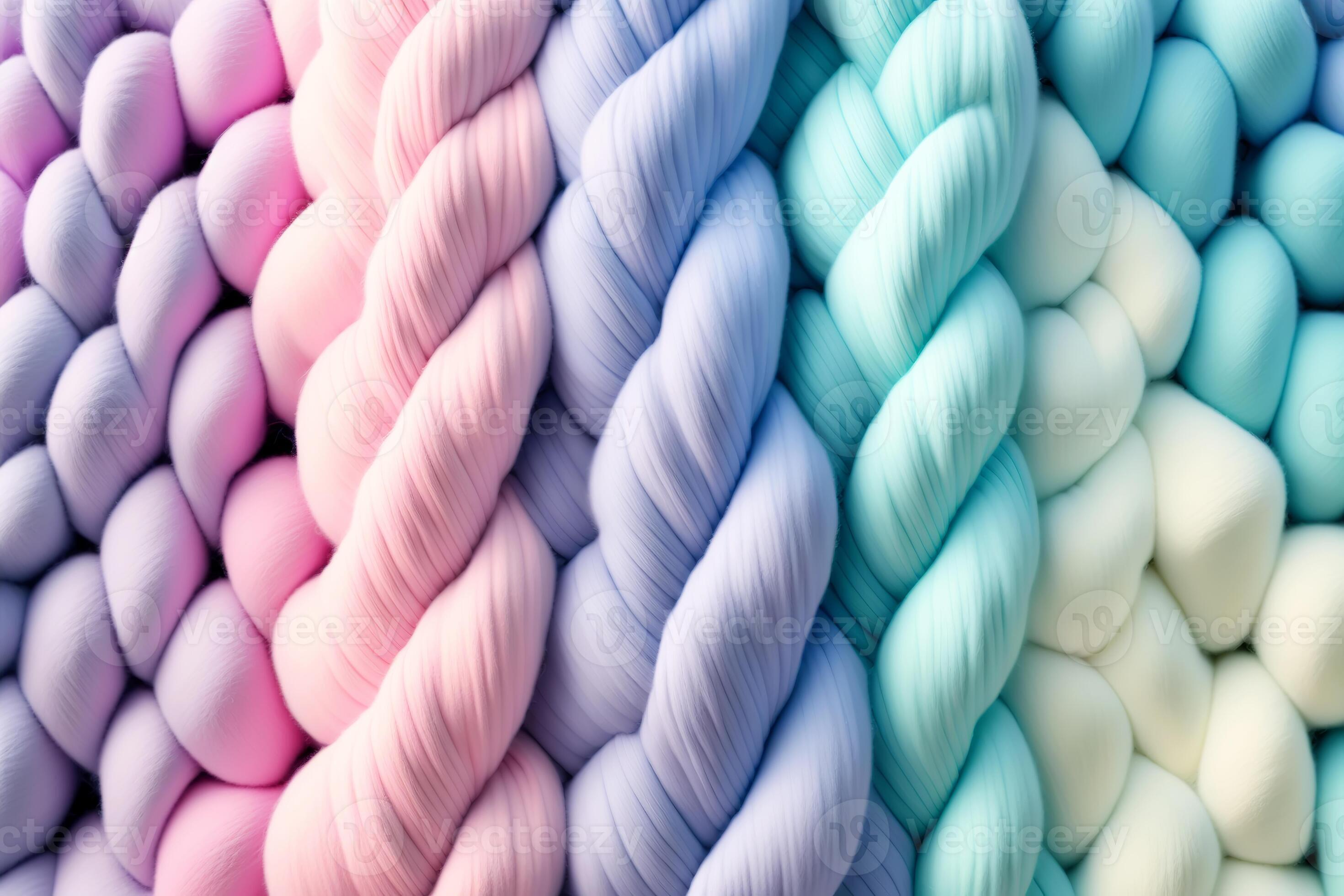 Delicate pastel yarn for knitting. Twisted threads abstract background 