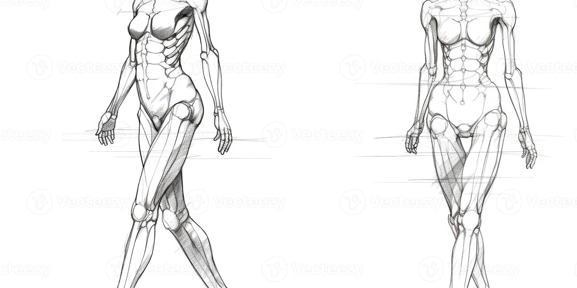 ai generado. ai generativo. humano cuerpo anatomía bosquejo. lata ser usado para estudio medicina decoración. gráfico Arte foto