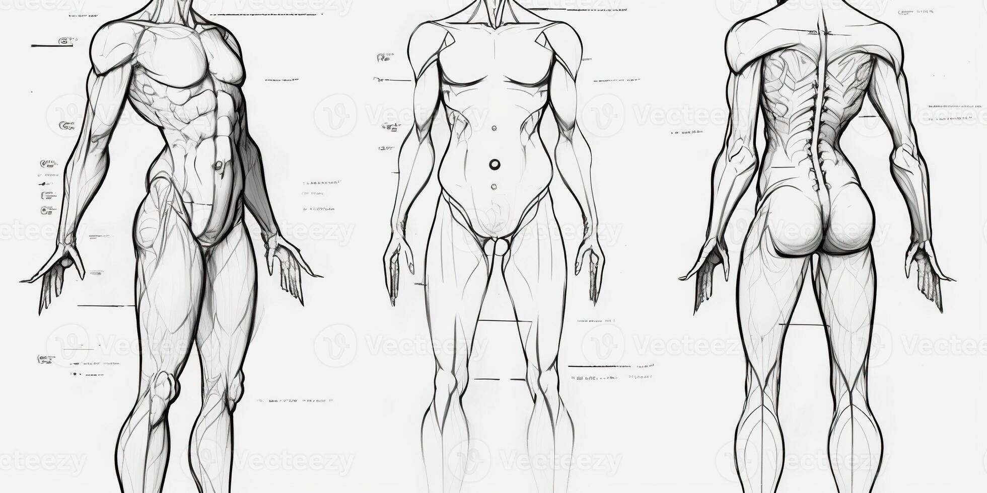 . . Human body anatomt sketch. Can be used for sudy medicine decoration. Graphic Art photo